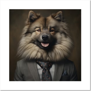 Keeshond Dog in Suit Posters and Art